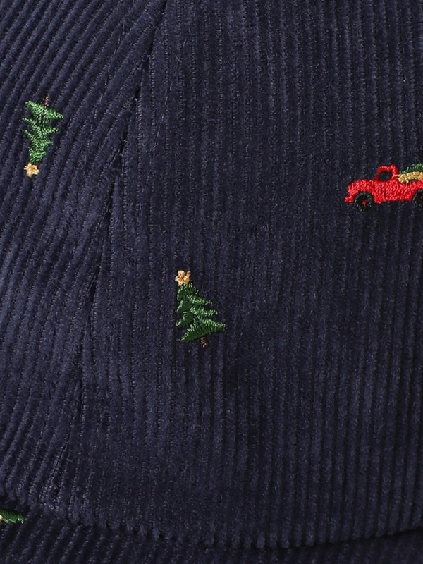 Christmas tree truck embroidered corduroy baseball cap