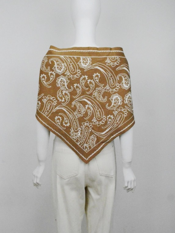mocha paisley knit triangle scarf multi wear head wrap
