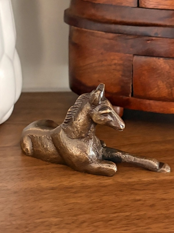antiqued brass horse figurine