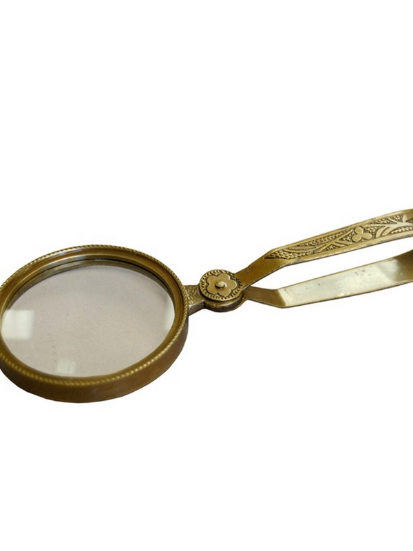 Antiqued Folding Brass Magnifying Glass | Tabletop