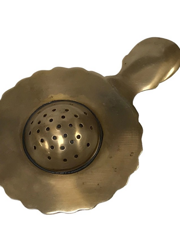 antiqued brass tea strainer