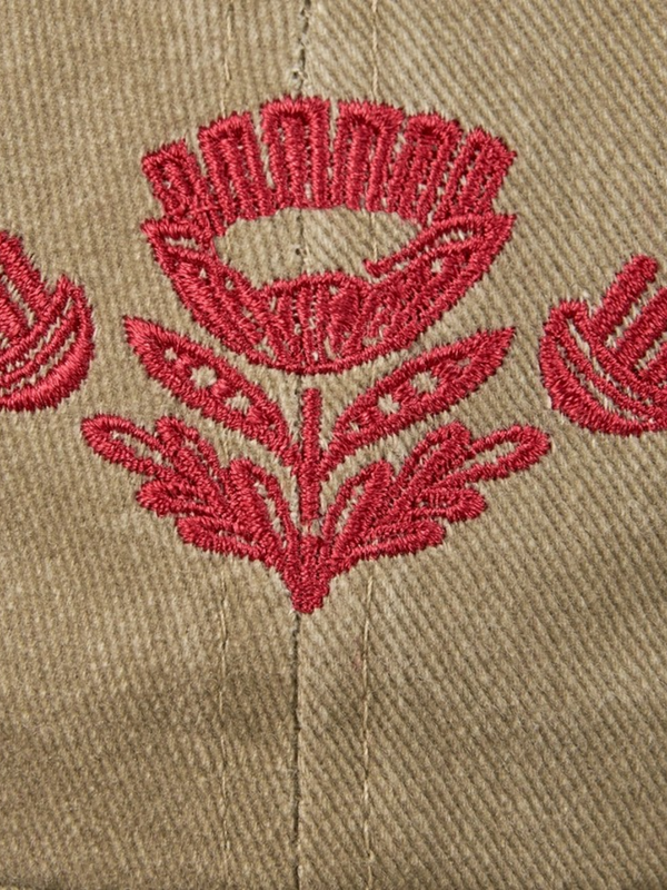Red Folk Floral Baseball Cap