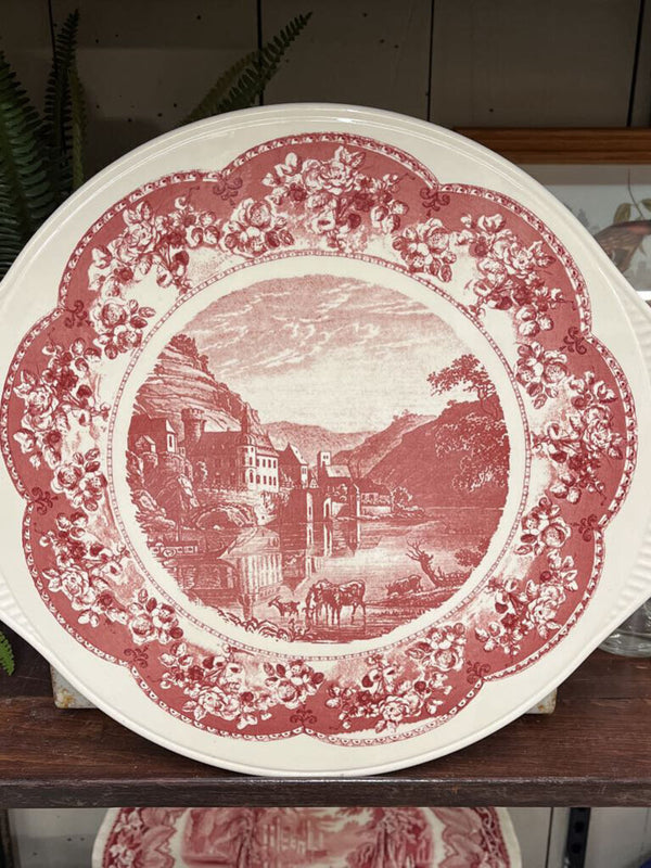 red and white platter