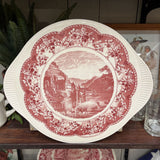 red and white platter