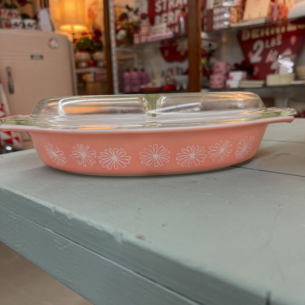 Pink Daisy Pyrex Dish