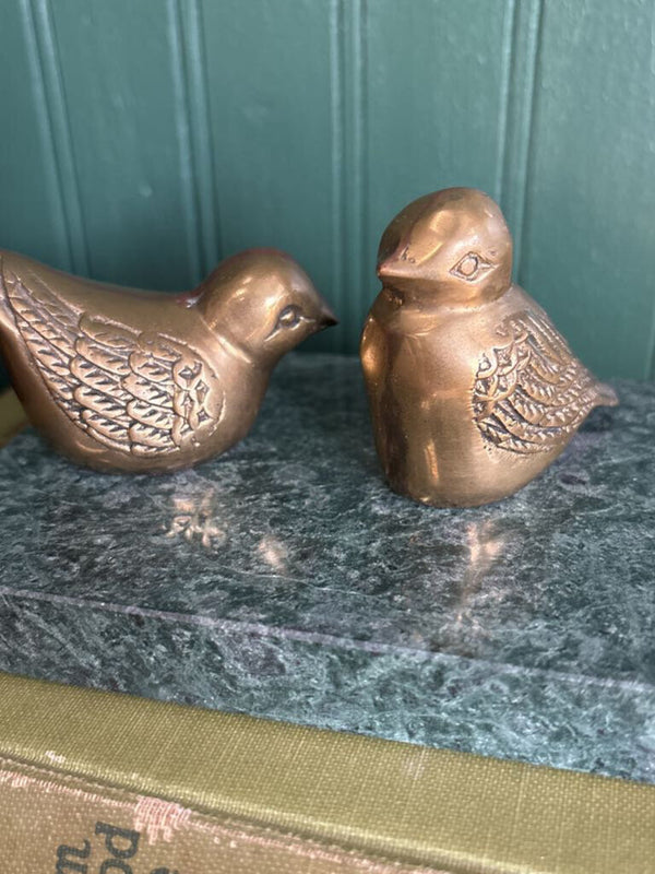 Brass Birds On Marble Slab