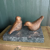 Brass Birds On Marble Slab