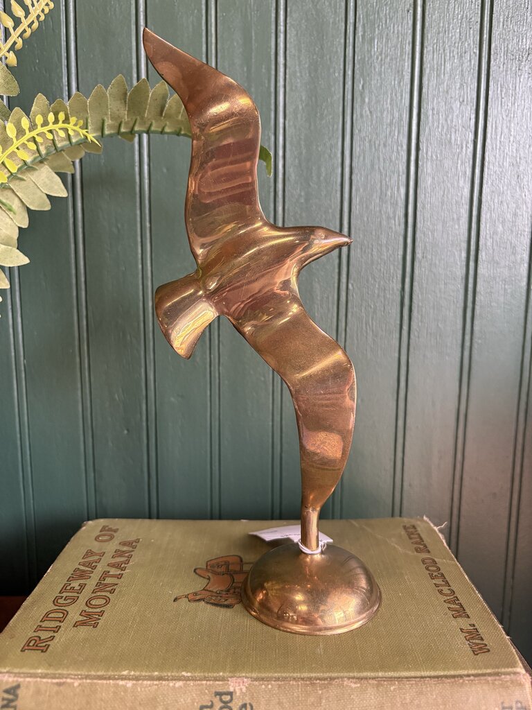 Vintage Brass Flying Seagull
