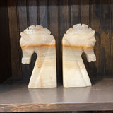 Pair of Onyx Horse-Head Bookends