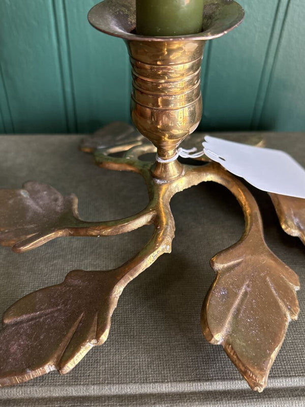 Brass Leaf Candleholder