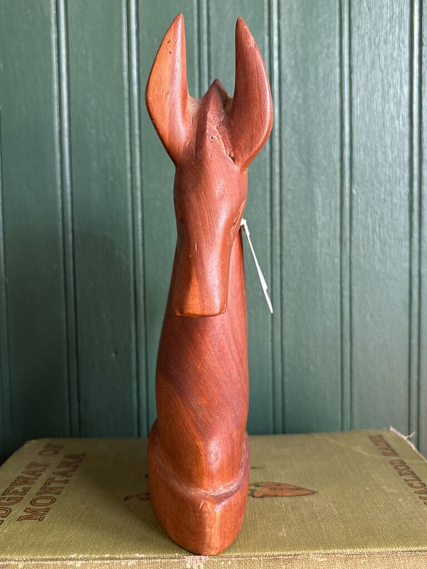 Vintage Wood Carved Folk Art Horse Head