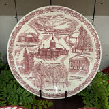Large Red Transferware Dish