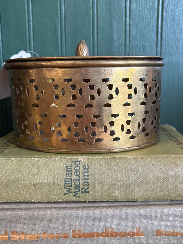 Brass Oval Trinket Box with Lid
