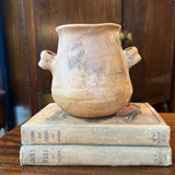 Handmade red clay pottery - handled vessel