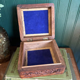 Square Wooden Etched Box - Hand Carved in India