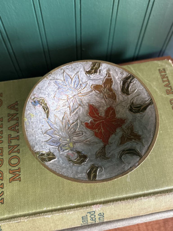 Vintage Brass Floral Trinket Catch All