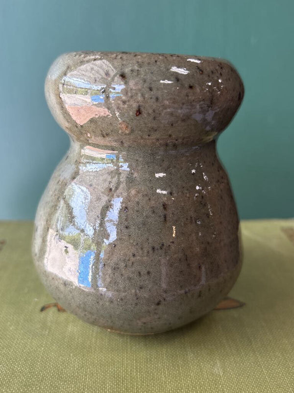 Handmade Green Pottery Vessel