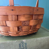 Round Shallow Wicker Basket with Handles