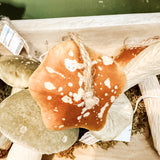 Woodland Paper Mache Mushroom Ornament -terra cotta