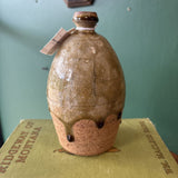 Handmade Green Drip Glazed Pottery Vessel