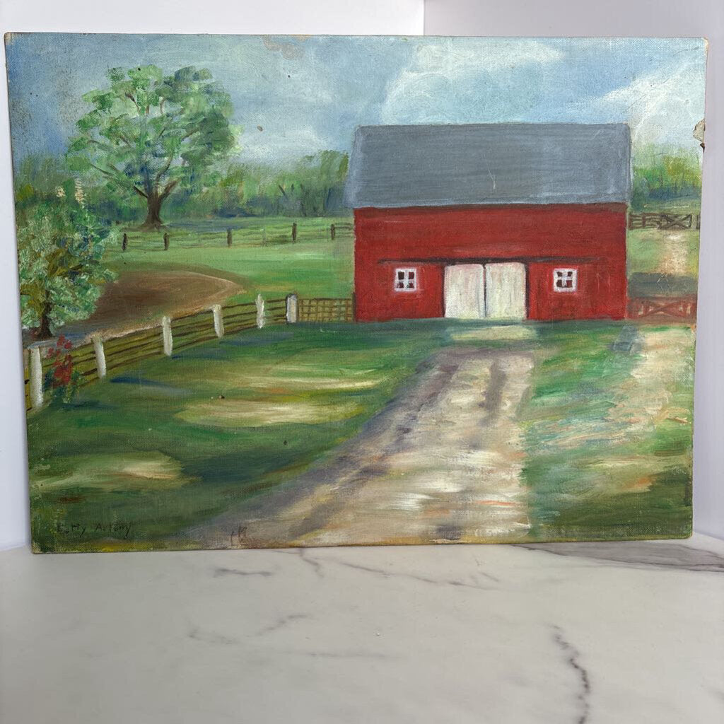 12x16 barn scene art on canvas board