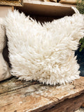 Handmade shag textile pillow