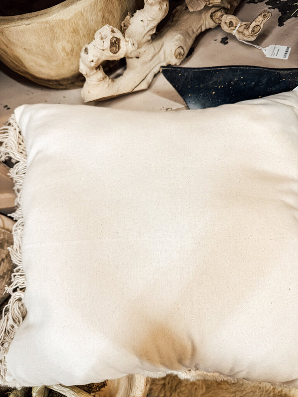 Handmade textile pillow with herringbone pattern