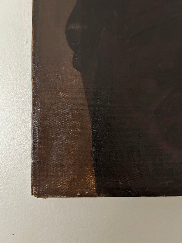 Antique Charles Brown Woman Portrait Oil Painting