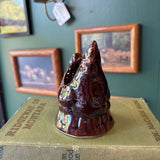 Brown Stoneware Chicken Planter