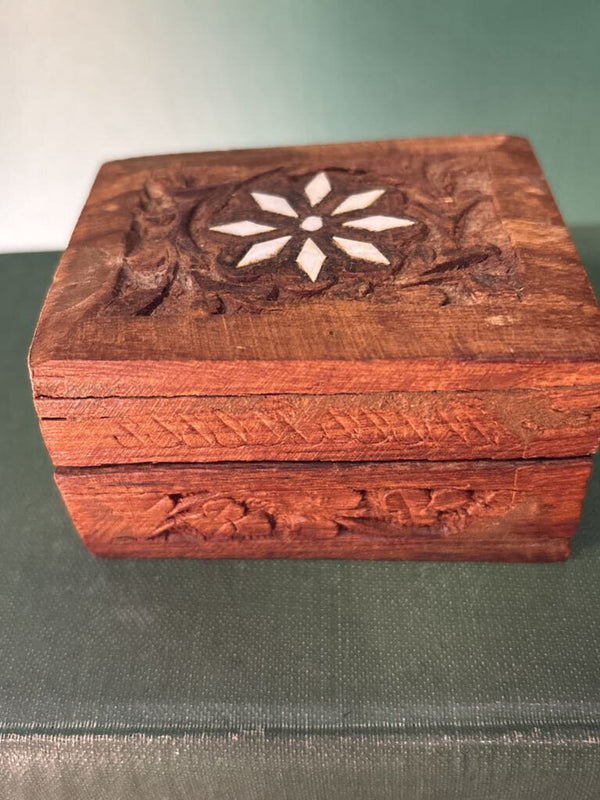 Petite Wood Carved Box