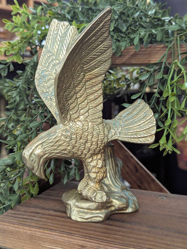Vintage brass eagle 5"W x 6"H