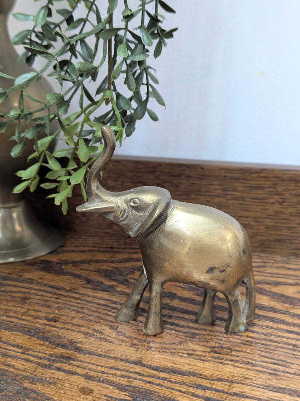 Vintage brass elephant 4"W x 4"H