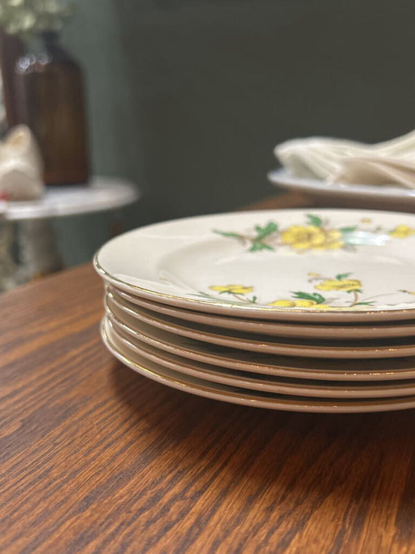 Set (6) Knowles Buttercup B&B Plates