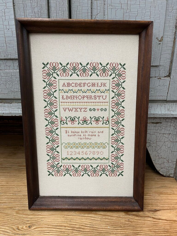 X-stitch framed sampler