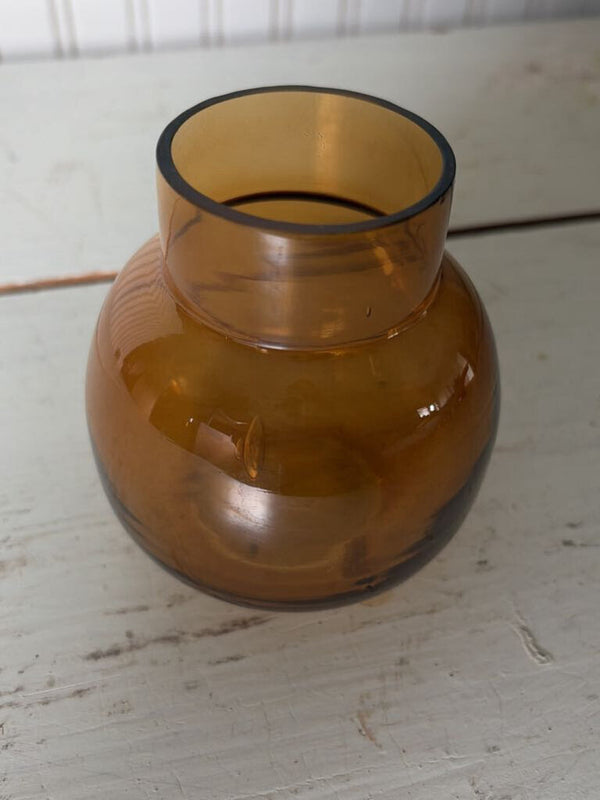 Amber Glass Bud Vase