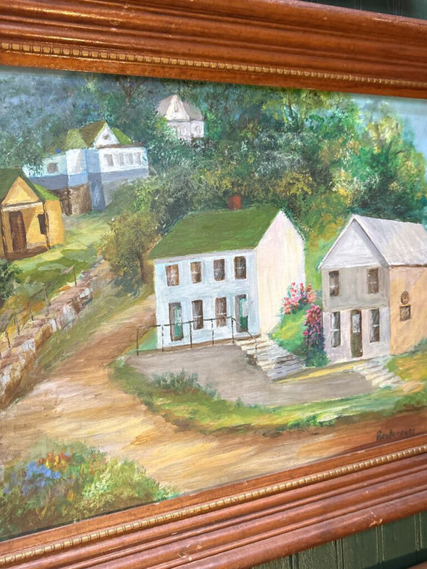 Wood Framed Acrylic Cardiff Hill Painting #21