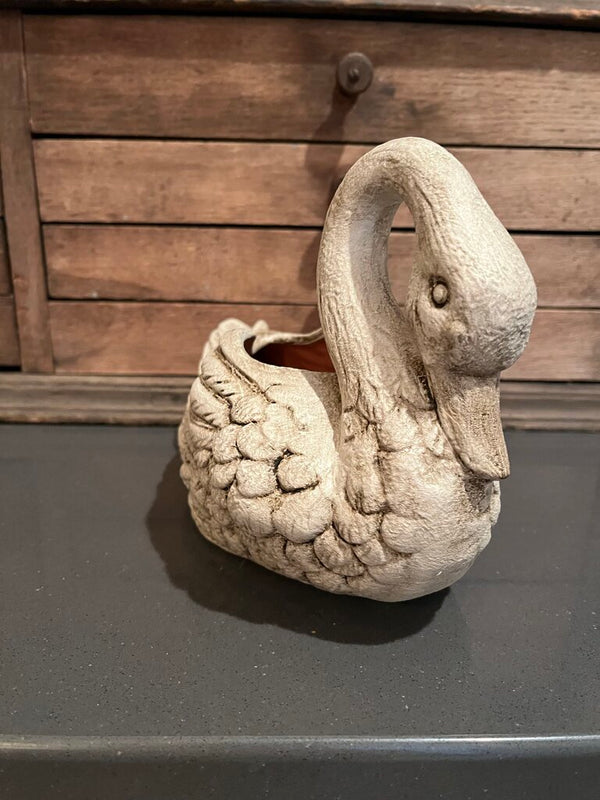 Tea stained swan planter