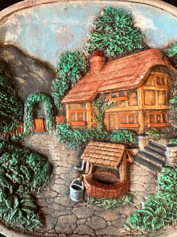 Hand Painted English Chalkware Plaque