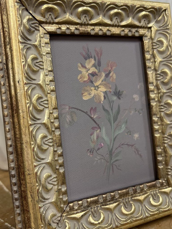 5x7 French Wildflowers Framed Antique Art