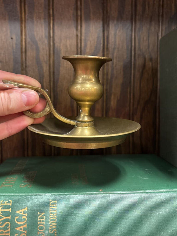 #199 Brass Candleholder with Handle