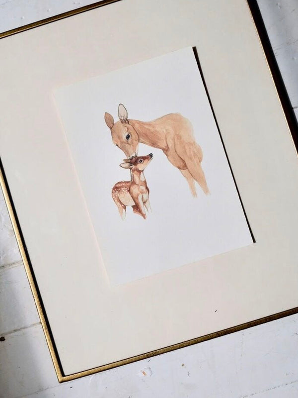 Doe & Fawn Art Print (8.5 x 11)