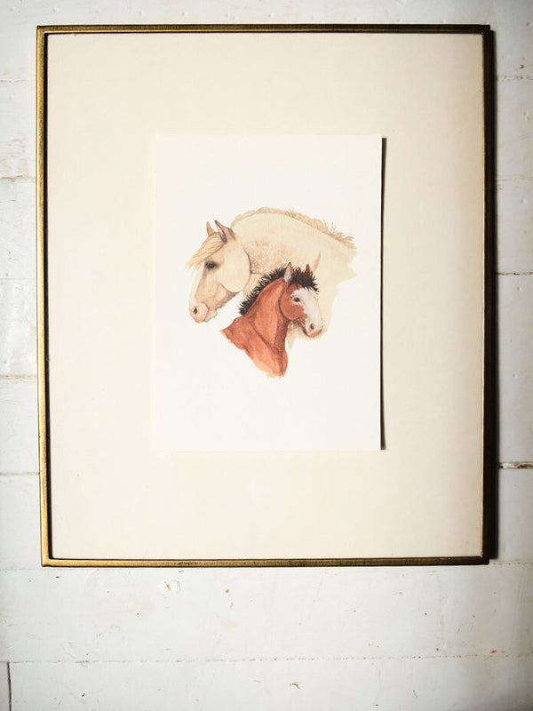 Shire Mare & Foal Art Print (5x7)