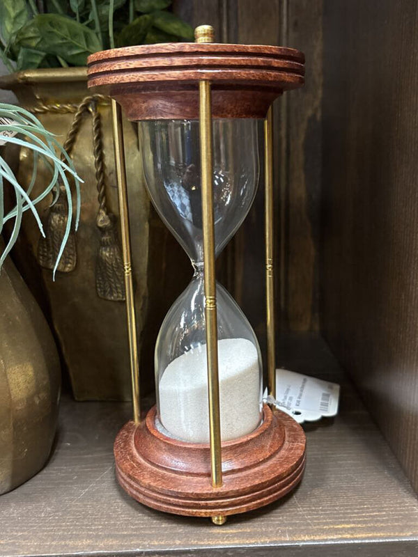 #248 Wood and Brass Hourglass