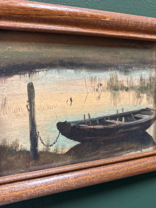 #458 Wood Framed Boat Print
