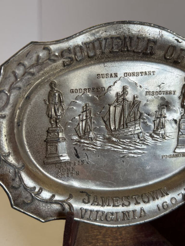Metal souvenir dish - Jamestown Virginia