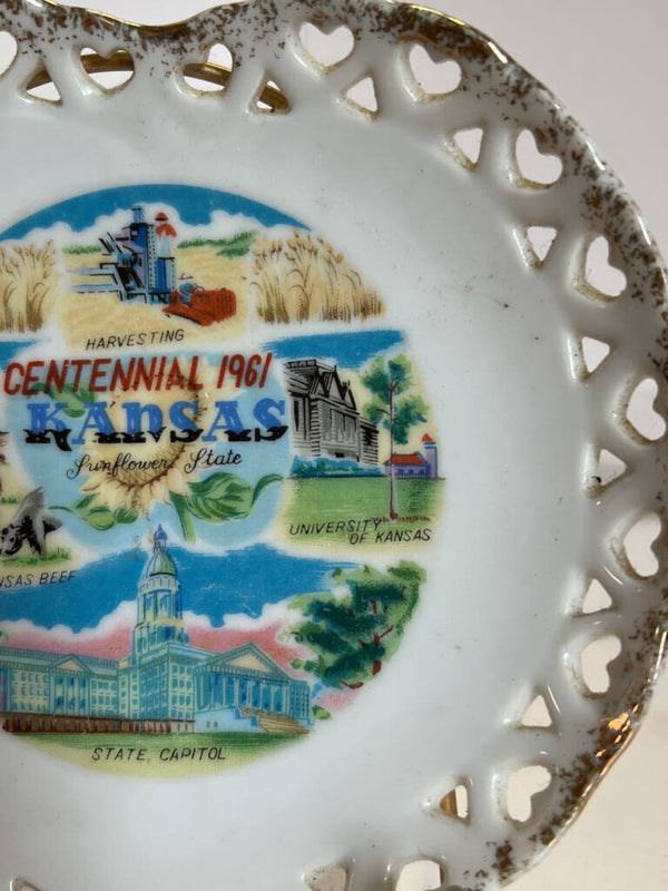 Heart-Shaped Souvenir Dish - Kansas