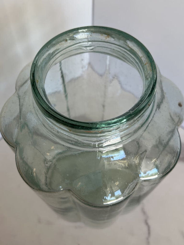large scalloped glass jar style 1