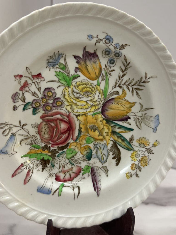 Vintage Ironstone Floral Dish