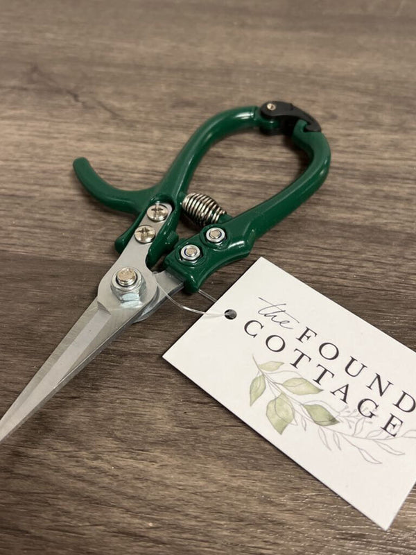 Dark Green 6-3/4"L Carbon Steel Garden Pruning Shear