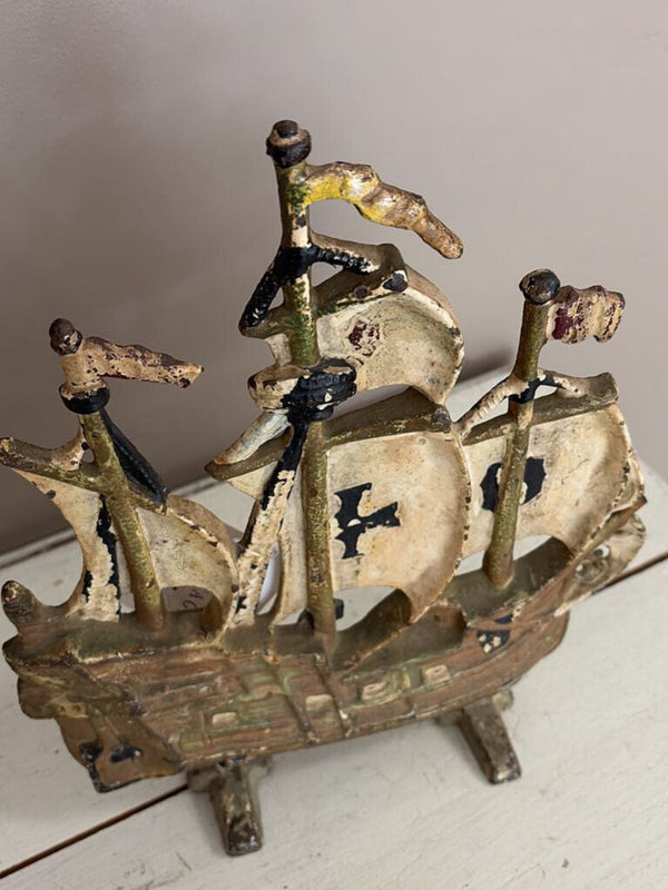sailboat antique doorstop